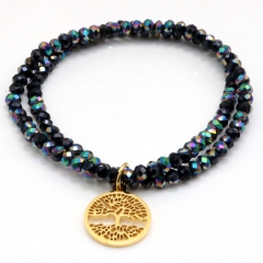 Stainless steel women's jewelry beaded bracelet wholesale