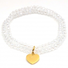 Stainless steel women's jewelry beaded bracelet wholesale