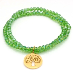 Stainless steel women's jewelry beaded bracelet wholesale