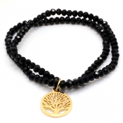 Stainless steel women's jewelry beaded bracelet wholesale