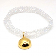 Stainless steel women's jewelry beaded bracelet wholesale
