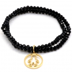 Stainless steel women's jewelry beaded bracelet wholesale