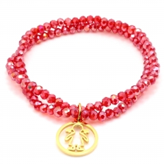 Stainless steel women's jewelry beaded bracelet wholesale