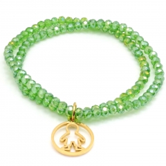 Stainless steel women's jewelry beaded bracelet wholesale