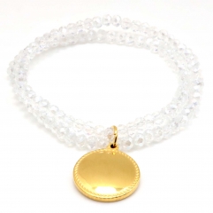 Stainless steel women's jewelry beaded bracelet wholesale