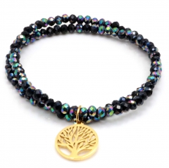 Stainless steel women's jewelry beaded bracelet wholesale