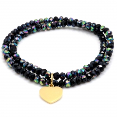 Stainless steel women's jewelry beaded bracelet wholesale