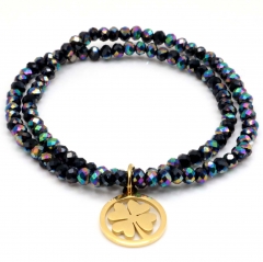 Stainless steel women's jewelry beaded bracelet wholesale