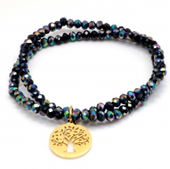 Stainless steel women's jewelry beaded bracelet wholesale