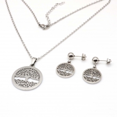 Stainless steel jewelry set, necklace and earrings wholesale