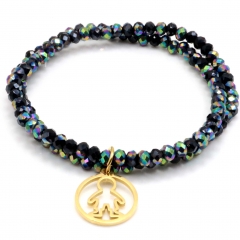 Stainless steel women's jewelry beaded bracelet wholesale