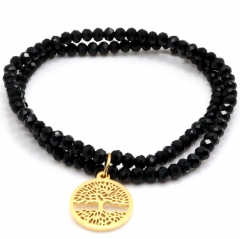 Stainless steel women's jewelry beaded bracelet wholesale