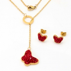 Stainless steel jewelry set Necklace and earrings Wholesale