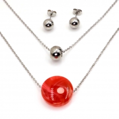 Stainless steel jewelry set Necklace and earrings Wholesale