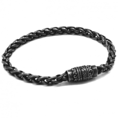 European and American men's retro magnet buckle stainless steel bracelet