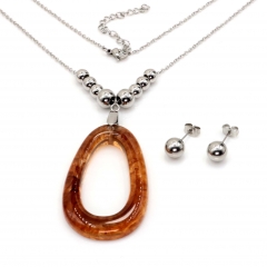 Stainless steel jewelry set Necklace and earrings Wholesale