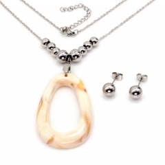Stainless steel jewelry set Necklace and earrings Wholesale