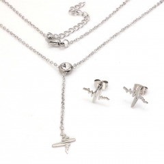 Stainless steel jewelry set Necklace and earrings Wholesale