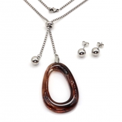 Stainless steel jewelry set Necklace and earrings Wholesale