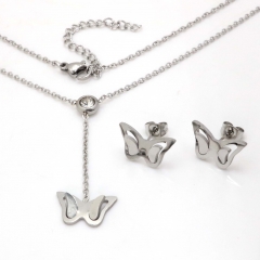 Stainless steel jewelry set Necklace and earrings Wholesale