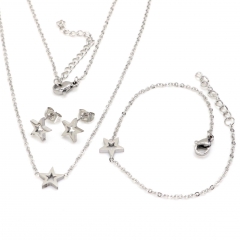 Stainless steel jewelry set Necklace and earrings and bracelet Wholesale