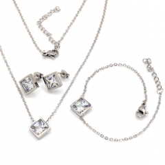 Stainless steel jewelry set Necklace and earrings and bracelet Wholesale