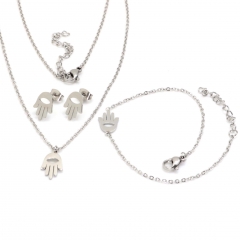 Stainless steel jewelry set Necklace and earrings and bracelet Wholesale