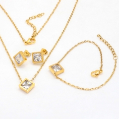 Stainless steel jewelry set Necklace and earrings and bracelet Wholesale