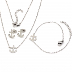 Stainless steel jewelry set Necklace and earrings and bracelet Wholesale