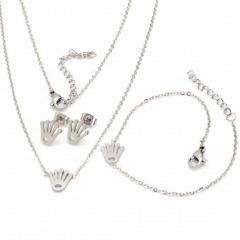 Stainless steel jewelry set Necklace and earrings and bracelet Wholesale