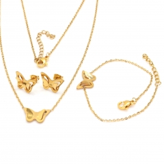 Stainless steel jewelry set Necklace and earrings and bracelet Wholesale