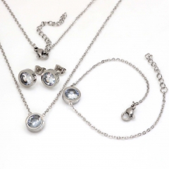 Stainless steel jewelry set Necklace and earrings and bracelet Wholesale