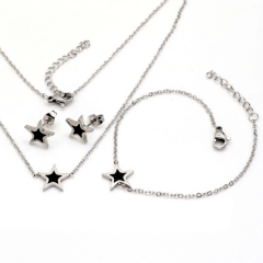 Stainless steel jewelry set Necklace and earrings and bracelet Wholesale