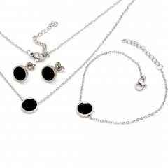 Stainless steel jewelry set Necklace and earrings and bracelet Wholesale