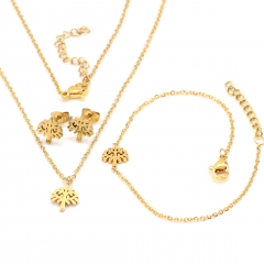 Stainless steel jewelry set Necklace and earrings and bracelet Wholesale
