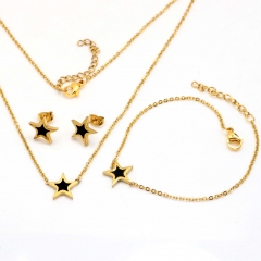 Stainless steel jewelry set Necklace and earrings and bracelet Wholesale