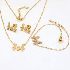 Stainless steel jewelry set Necklace and earrings and bracelet Wholesale