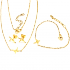 Stainless steel jewelry set Necklace and earrings and bracelet Wholesale
