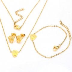 Stainless steel jewelry set Necklace and earrings and bracelet Wholesale