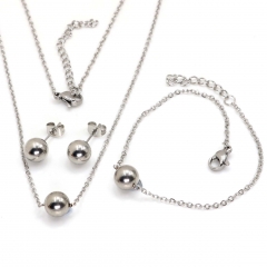 Stainless steel jewelry set Necklace and earrings and bracelet Wholesale