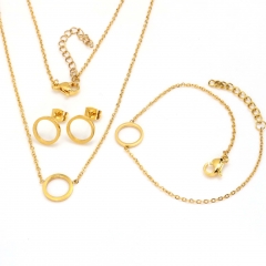 Stainless steel jewelry set Necklace and earrings and bracelet Wholesale