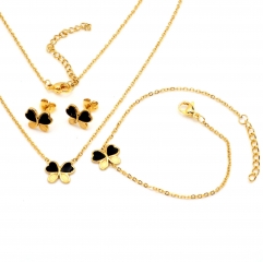 Stainless steel jewelry set Necklace and earrings and bracelet Wholesale