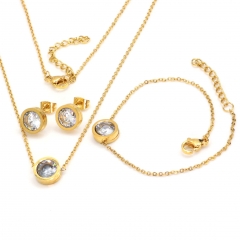 Stainless steel jewelry set Necklace and earrings and bracelet Wholesale