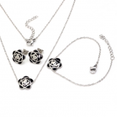 Stainless steel jewelry set Necklace and earrings and bracelet Wholesale