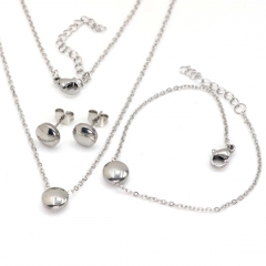 Stainless steel jewelry set Necklace and earrings and bracelet Wholesale