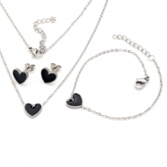 Stainless steel jewelry set Necklace and earrings and bracelet Wholesale