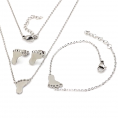 Stainless steel jewelry set Necklace and earrings and bracelet Wholesale