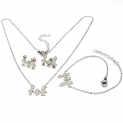 Stainless steel jewelry set Necklace and earrings and bracelet Wholesale