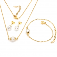 Stainless steel jewelry set Necklace and earrings and bracelet Wholesale