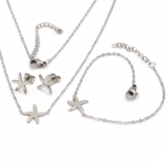 Stainless steel jewelry set Necklace and earrings and bracelet Wholesale